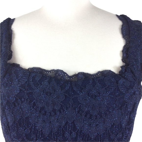 Speechless Navy Blue Sequined Crop, 15 Juniors - Picture 2 of 7